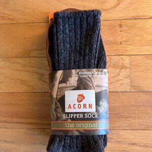 Acorn Original Slipper Sock Charcoal 8-9 Ragg Wool